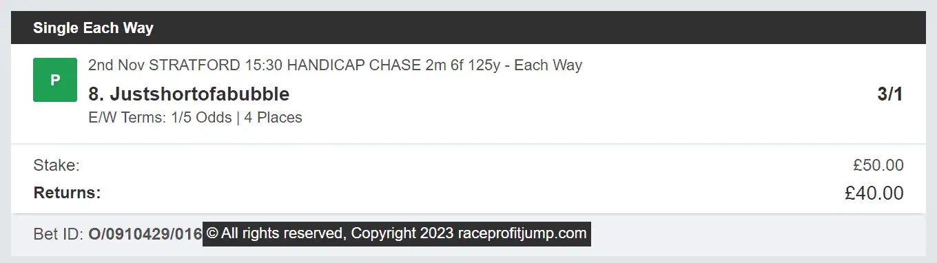 Race Profit Jump - Winner - 2023-11-02