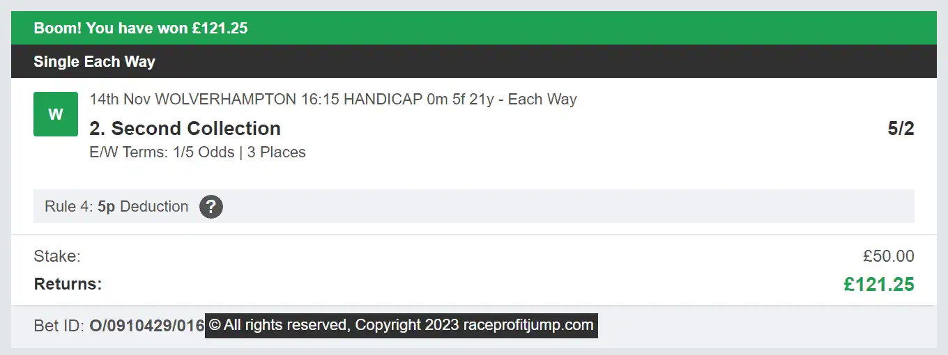 Race Profit Jump - Winner - 2023-11-14