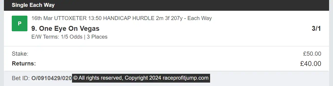 Race Profit Jump - Winner - 2024-03-16