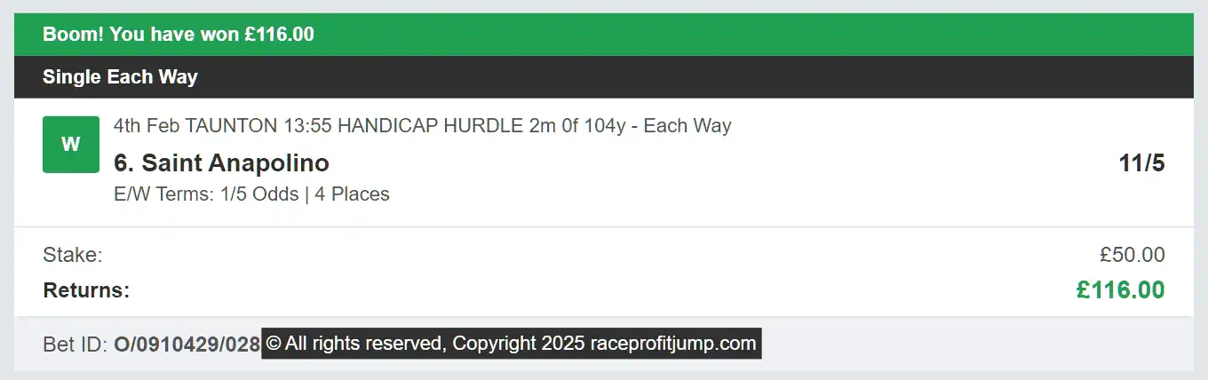 Race Profit Jump - Winner - 2025-02-04