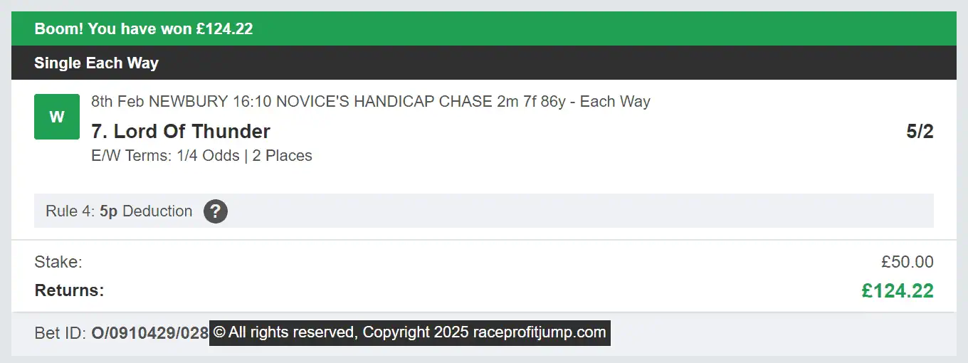 Race Profit Jump - Winner - 2025-02-08